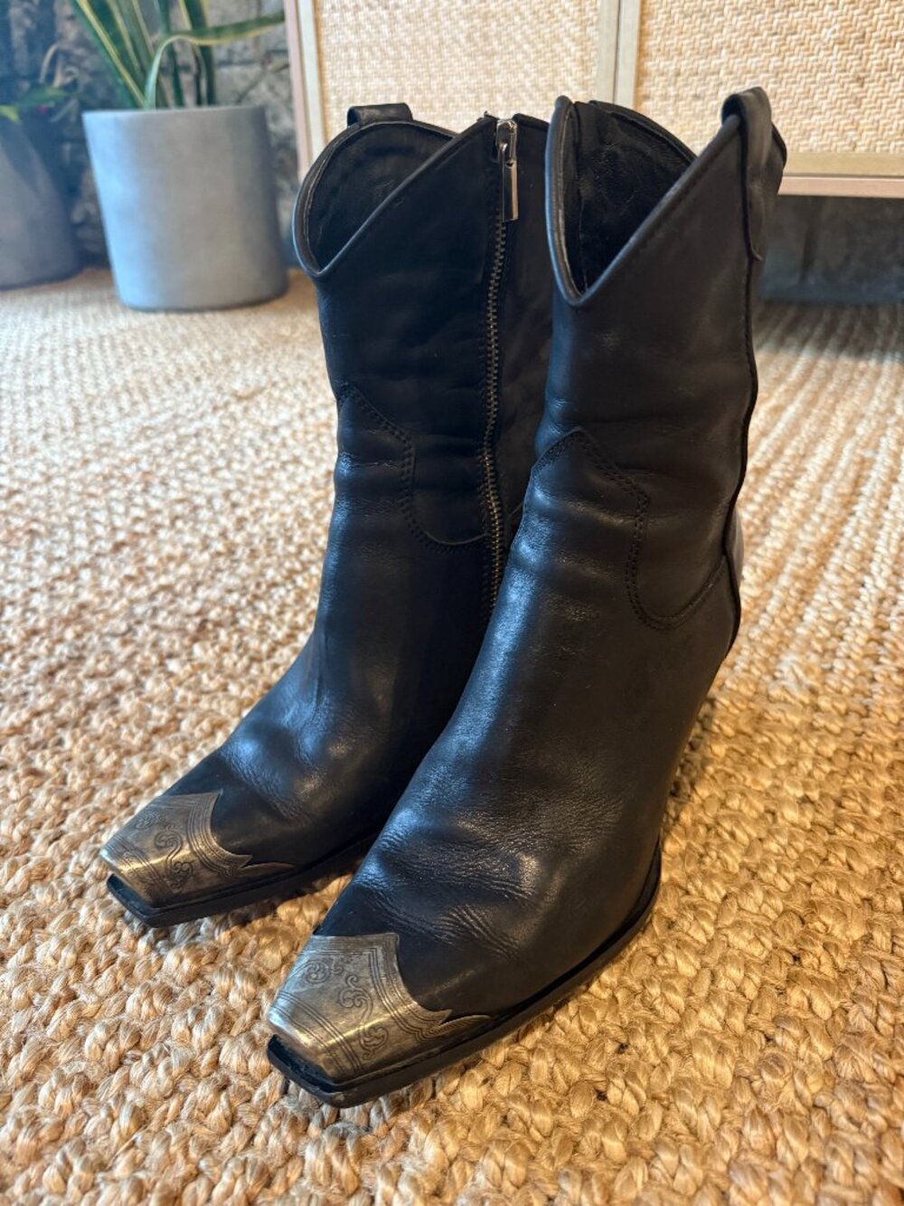 Free People Black Western Boots Size 40